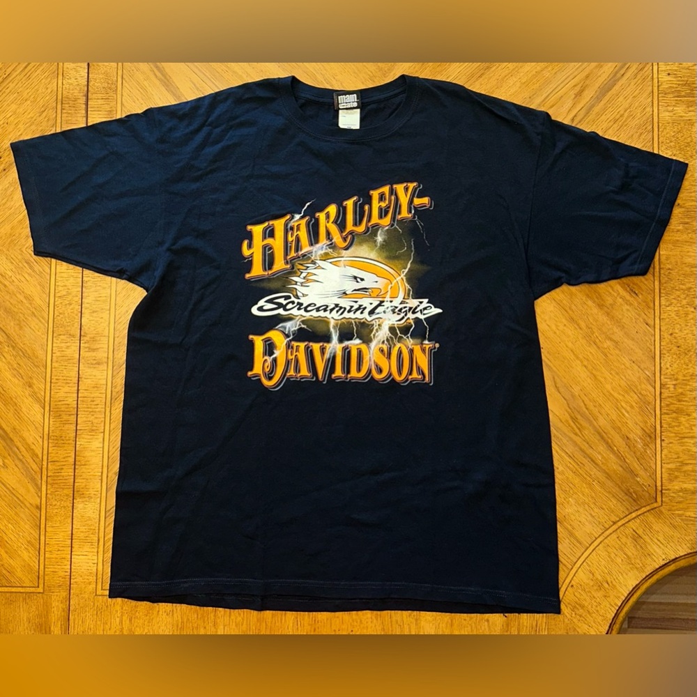 Harley Davidson Tshirt Men’s 2X Black Screamin’ Eagle Cotton - Picture 1 of 11